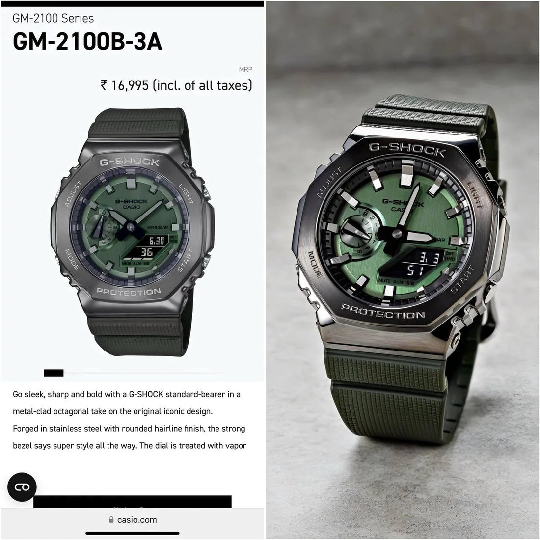 G-Sh_ock Inspired GM-2100B Metal Sport Watch (Unisex)